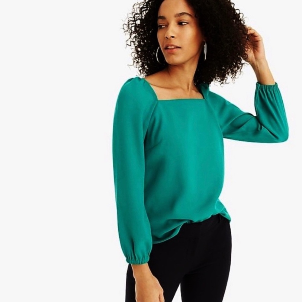 NWT - J. Crew Square Neck Long Sleeve Top